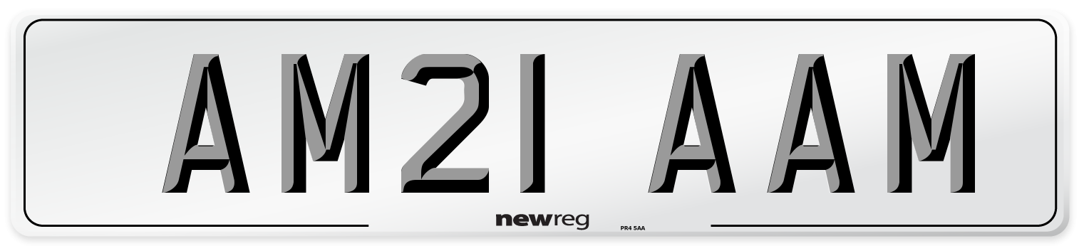AM21 AAM Number Plate from New Reg
